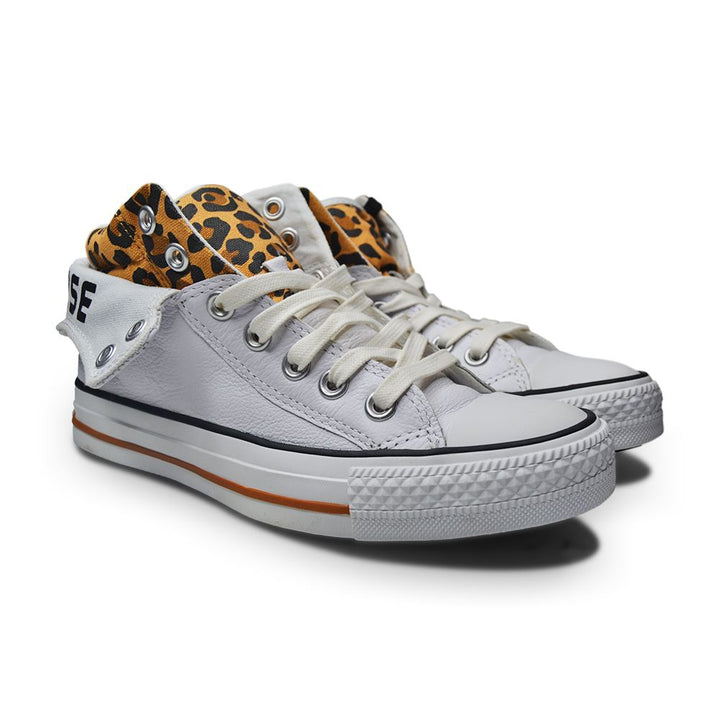 Converse PC2 Mid UK 3 Chuck Taylor 131257C White Almond Leopard Print