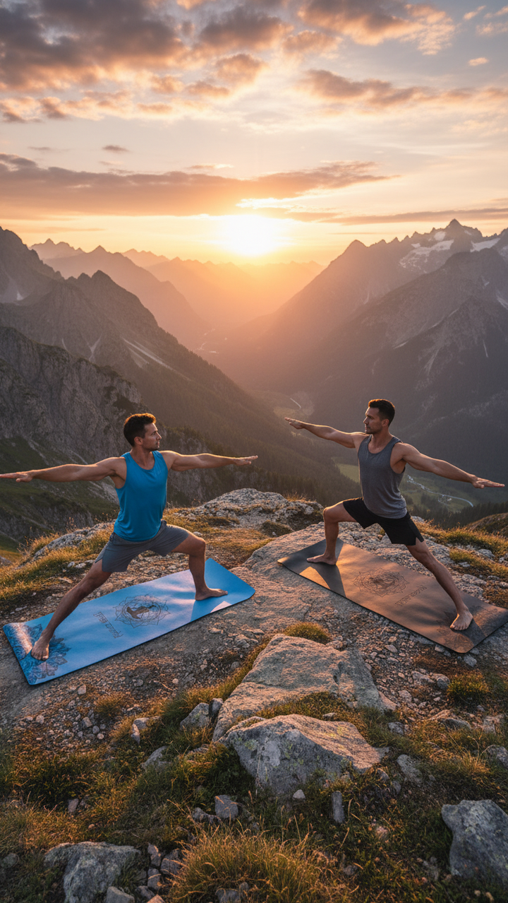 Yoga World Mandala PU Yoga Mat – Extra Wide (68cm), Non-Slip Grip & Eco-Friendly