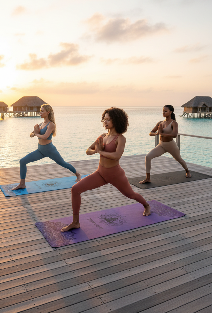 Yoga World Mandala PU Yoga Mat – Extra Wide (68cm), Non-Slip Grip & Eco-Friendly