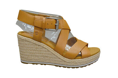 Womens Timberland Nice Coast Cross Strap Wedge Sandals - A1MT3 - Biscuit