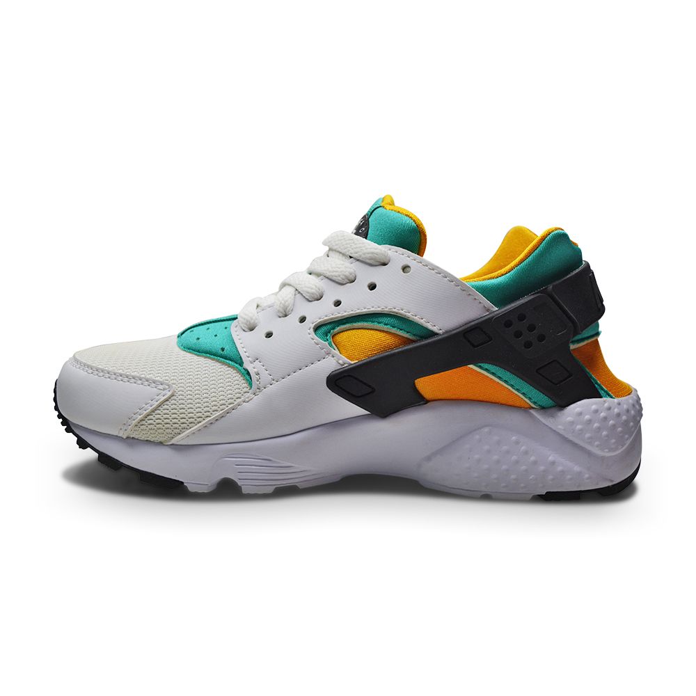 Juniors Nike Air Huarache Run (GS) - 654275 101 - White Black New Green Sundown