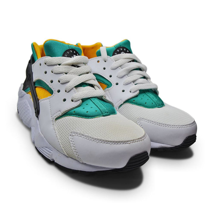 Juniors Nike Air Huarache Run (GS) - 654275 101 - White Black New Green Sundown