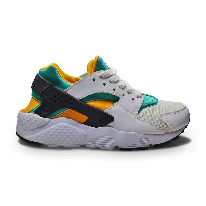 Juniors Nike Air Huarache Run (GS) - 654275 101 - White Black New Green Sundown