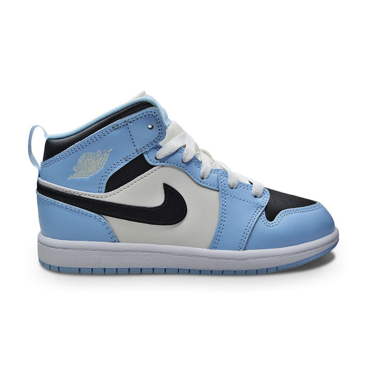 Kids Nike Jordan 1 Mid (PS) - 640737 401 - Ice Blue Black Sail White