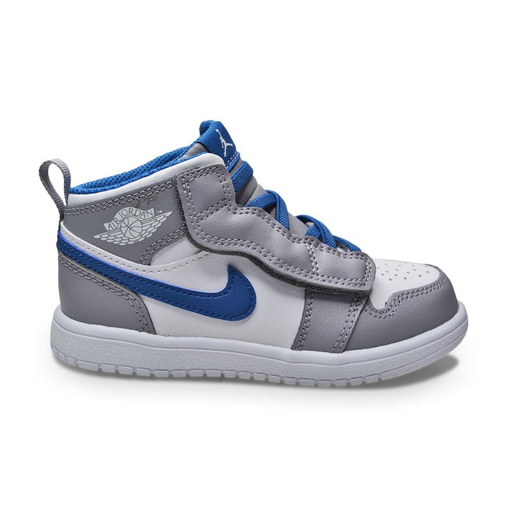Infants Nike Jordan 1 Mid ALT (TD) - AR6352 014  - Cement Grey White True Blue