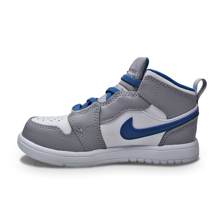 Infants Nike Jordan 1 Mid ALT (TD) - AR6352 014  - Cement Grey White True Blue