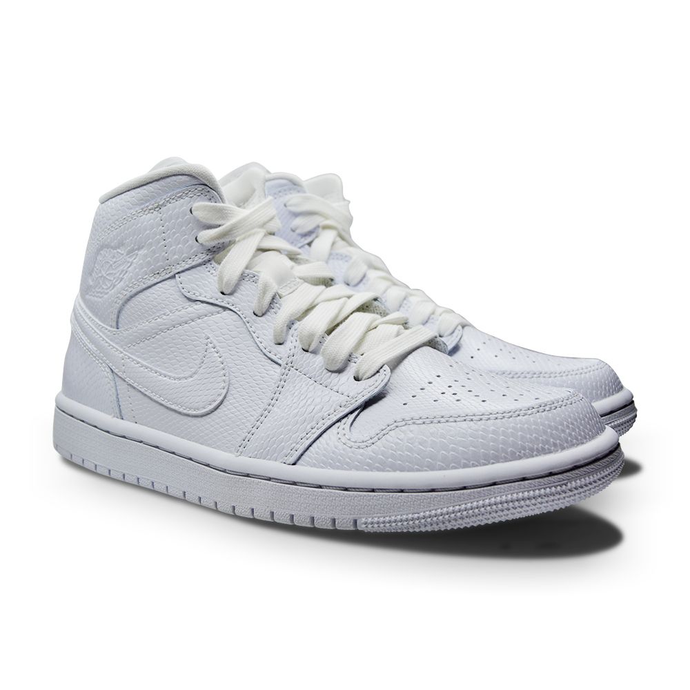 Womens Nike Air Jordan 1 Mid - BQ6472 110 - White White-Women-Nike-Nike Air Jordan 1 Mid - BQ6472 110 - White White-sneakers Foot World