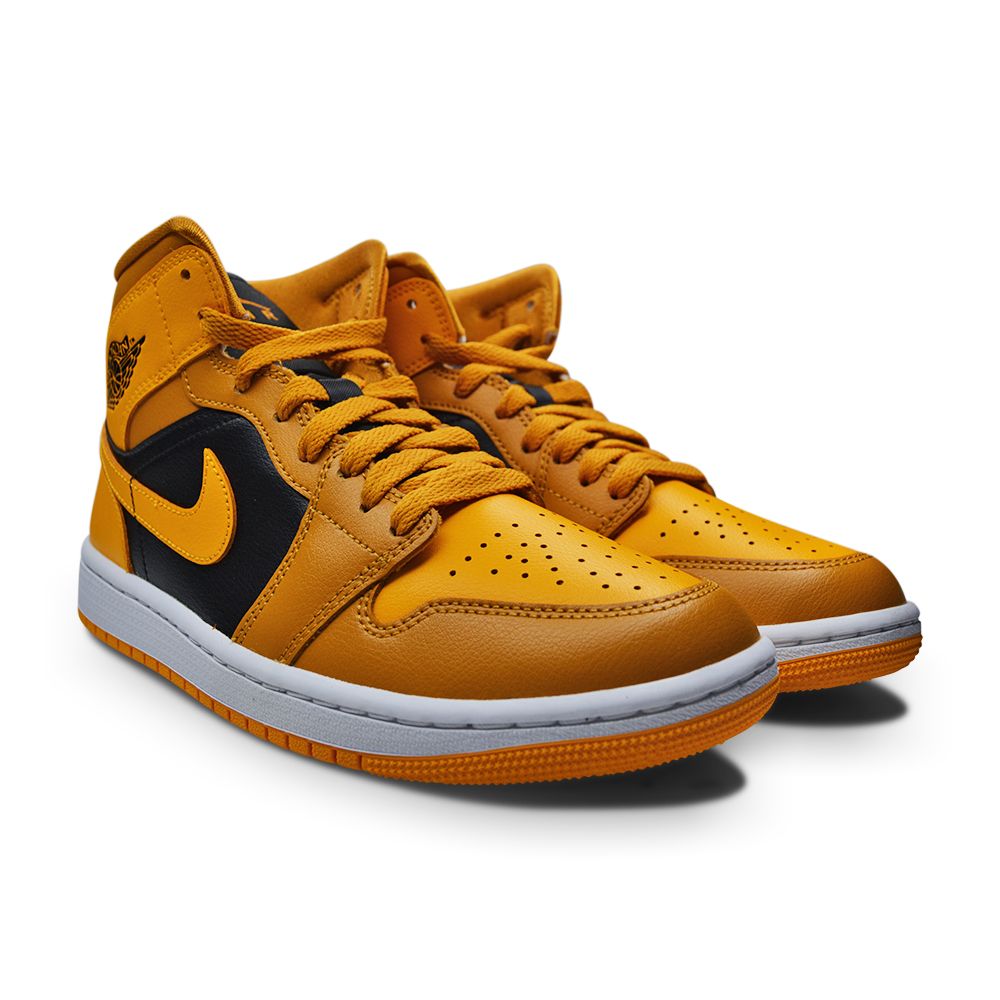 Womens Nike Air Jordan 1 Mid - BQ6472 700 - Chutney Taxi Black White-Womens-Nike-Nike Air Jordan 1 Mid - BQ6472 700 - Chutney Taxi Black White-sneakers Foot World