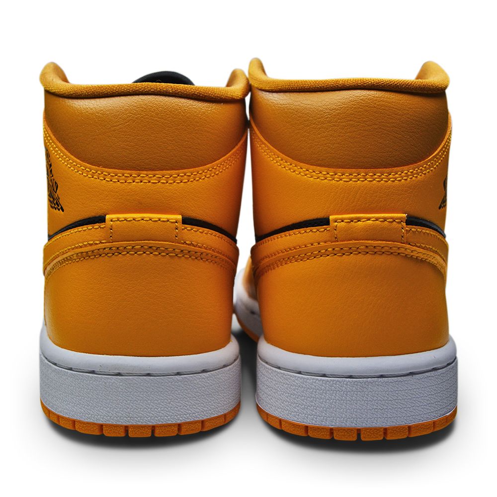 Womens Nike Air Jordan 1 Mid - BQ6472 700 - Chutney Taxi Black White-Womens-Nike-Nike Air Jordan 1 Mid - BQ6472 700 - Chutney Taxi Black White-sneakers Foot World