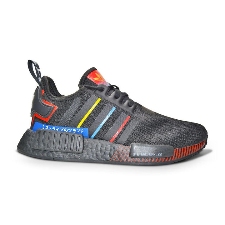 Juniors Adidas NMD R1 J - FY1543 - Black White Red-Adidas Brands, Junior Footwear, Juniors (3-6), NMD-Foot World UK