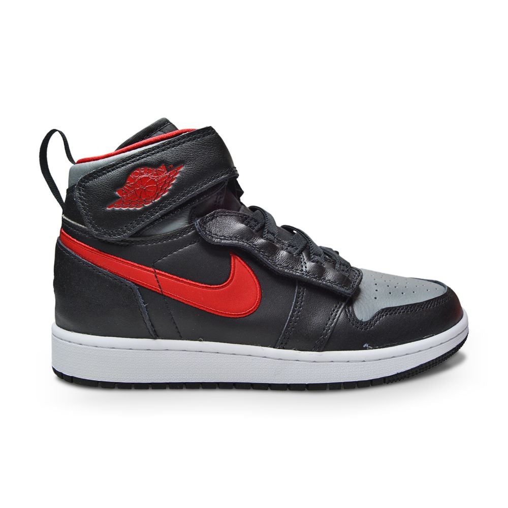 Juniors Nike Air Jordan 1 Hi Flyease GS - DC7986 006 - Black Gym Red Smoke Grey -Juniors-Nike-Foot World