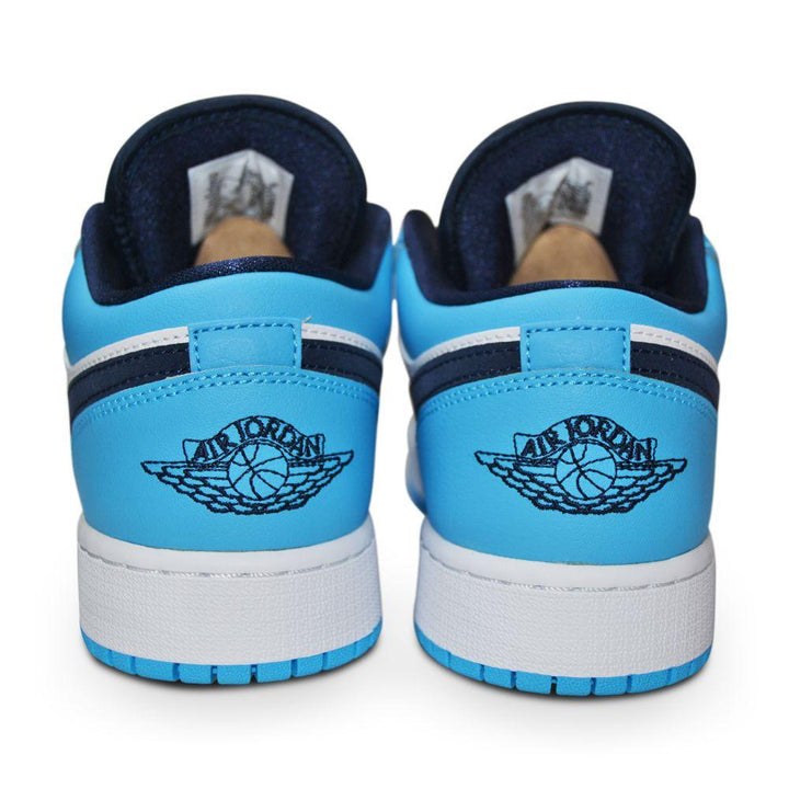 Juniors Nike Air Jordan 1 Low (GS) - 553560 144- White DK Powder Blue Obsidian-Footwear Kids, Jordan *Rare*, Jordan 1, Junior Footwear, Nike Junior Footwear-Foot World UK