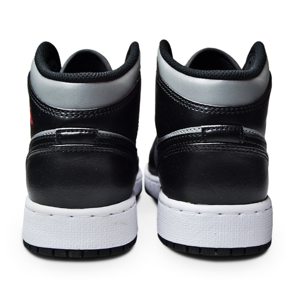 Juniors Nike Air Jordan 1 Mid - 554725 096 - Black Gym Red Particle Grey-juniors-Nike-Nike Air Jordan 1 Mid-sneakers Foot World