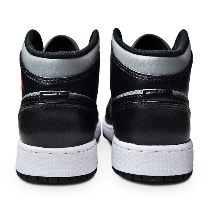 Juniors Nike Air Jordan 1 Mid - 554725 096 - Black Gym Red Particle Grey-juniors-Nike-Nike Air Jordan 1 Mid-sneakers Foot World