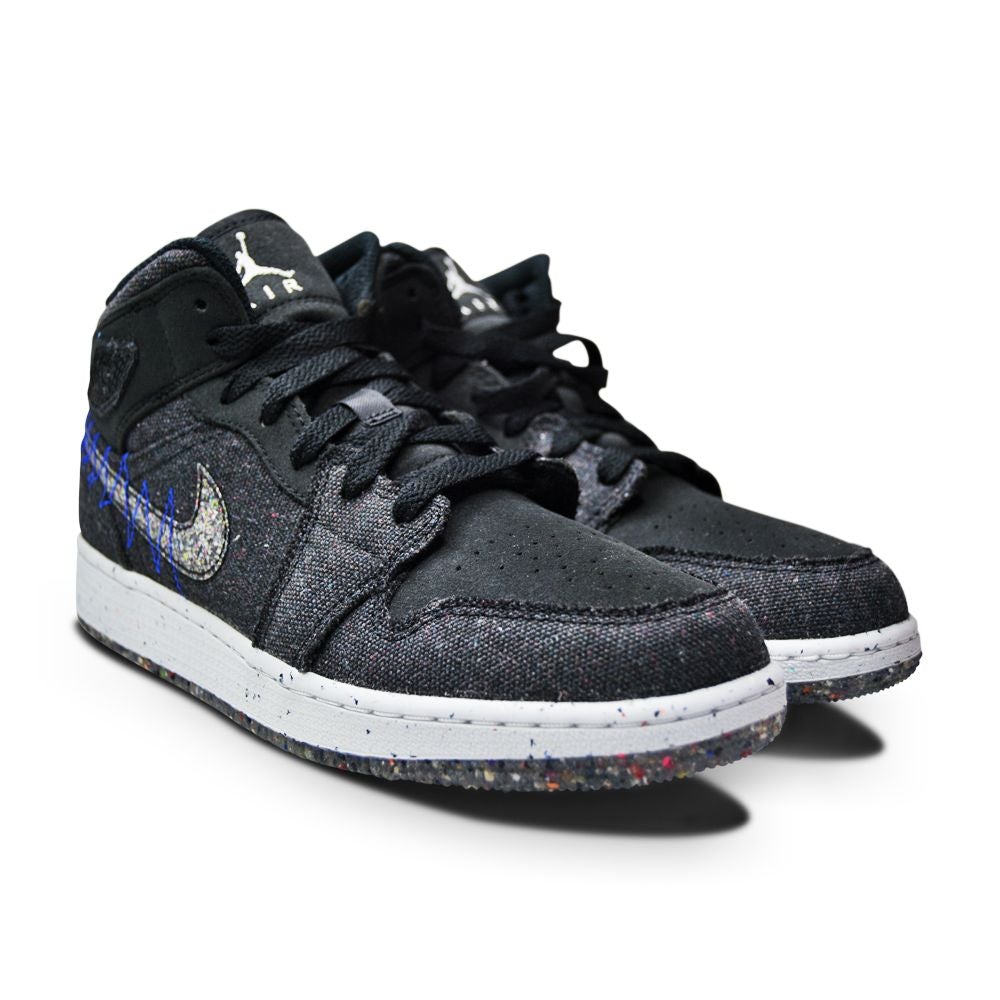 Juniors Nike Air Jordan 1 Mid SE DM4334 001 Black Multicolor Racer Blue-Juniors-Nike-195238356170-sneakers Foot World