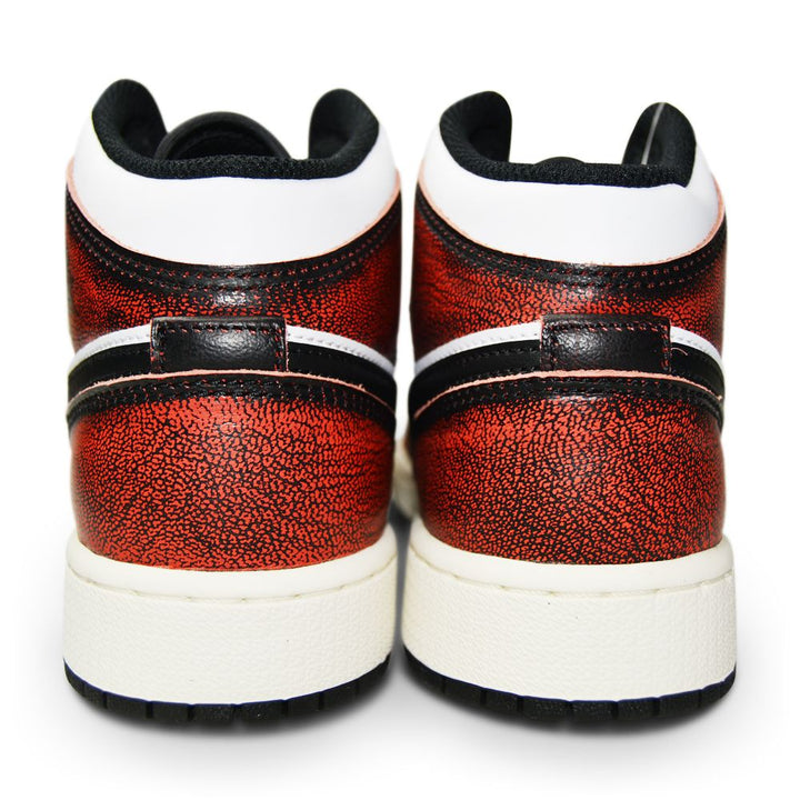 Juniors Nike Air Jordan 1 Mid SE (GS) -FB0568 006 - Black Infrared 23 White Sail-Juniors-Nike-Nike Air Jordan 1 Mid SE-sneakers Foot World