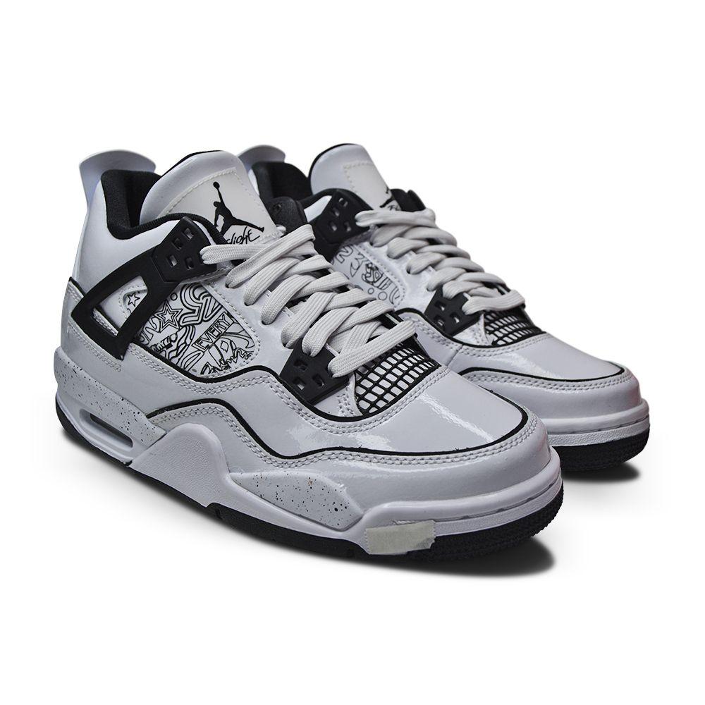 Juniors Nike Air Jordan 4 Retro SE (GS) - DC4101 100 - White Black Volt-*Rare*, Jordan *Rare*, Junior Footwear, Nike, Nike Junior Footwear-Foot World UK