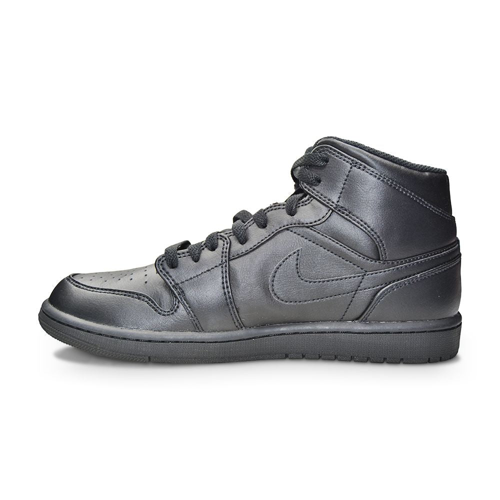 Mens Nike Air Jordan 1 Mid - 554724 093 - Black-Mens-Nike-Nike Air Jordan 1 Mid-sneakers Foot World