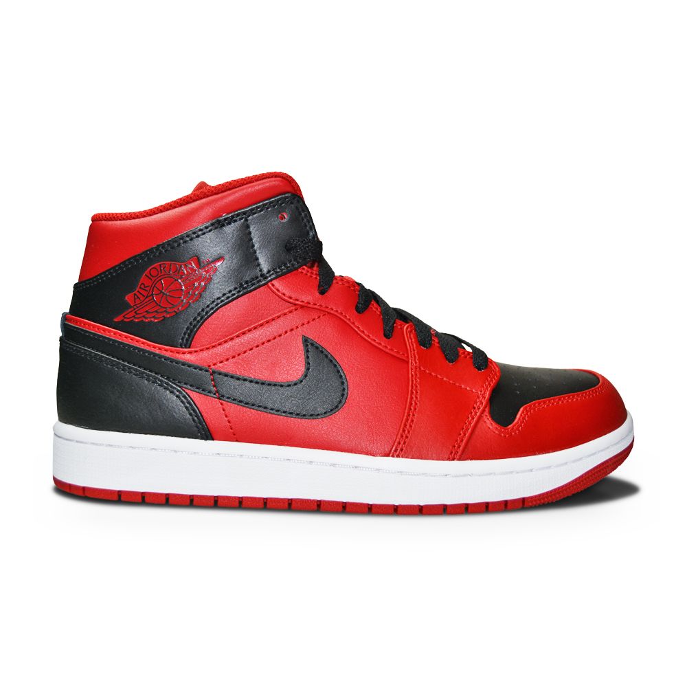 Mens Nike Air Jordan 1 Mid - 554724 660 - Gym Red Black White-Mens-NIke-Nike Air Jordan 1 Mid-sneakers Foot World