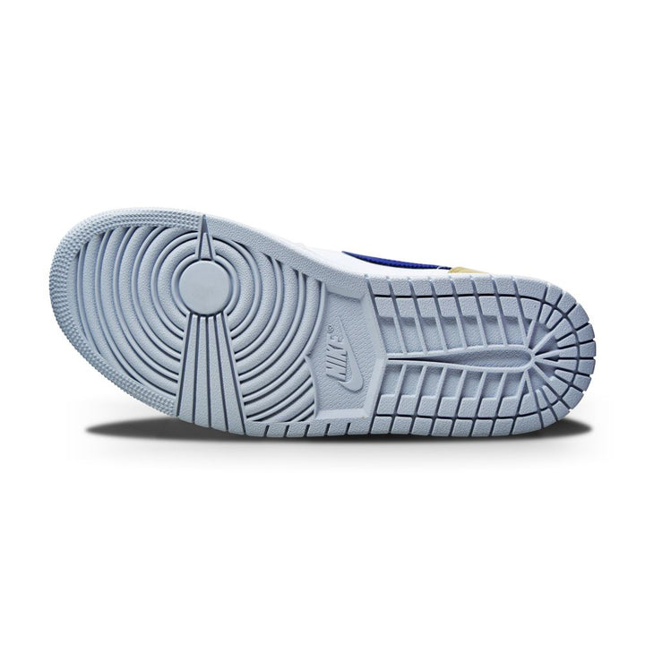 Mens Nike Air Jordan 1 Mid MeM2 - DO6726 100 - White Blue Void Team Red Khaki-Mens-Nike-sneakers Foot World