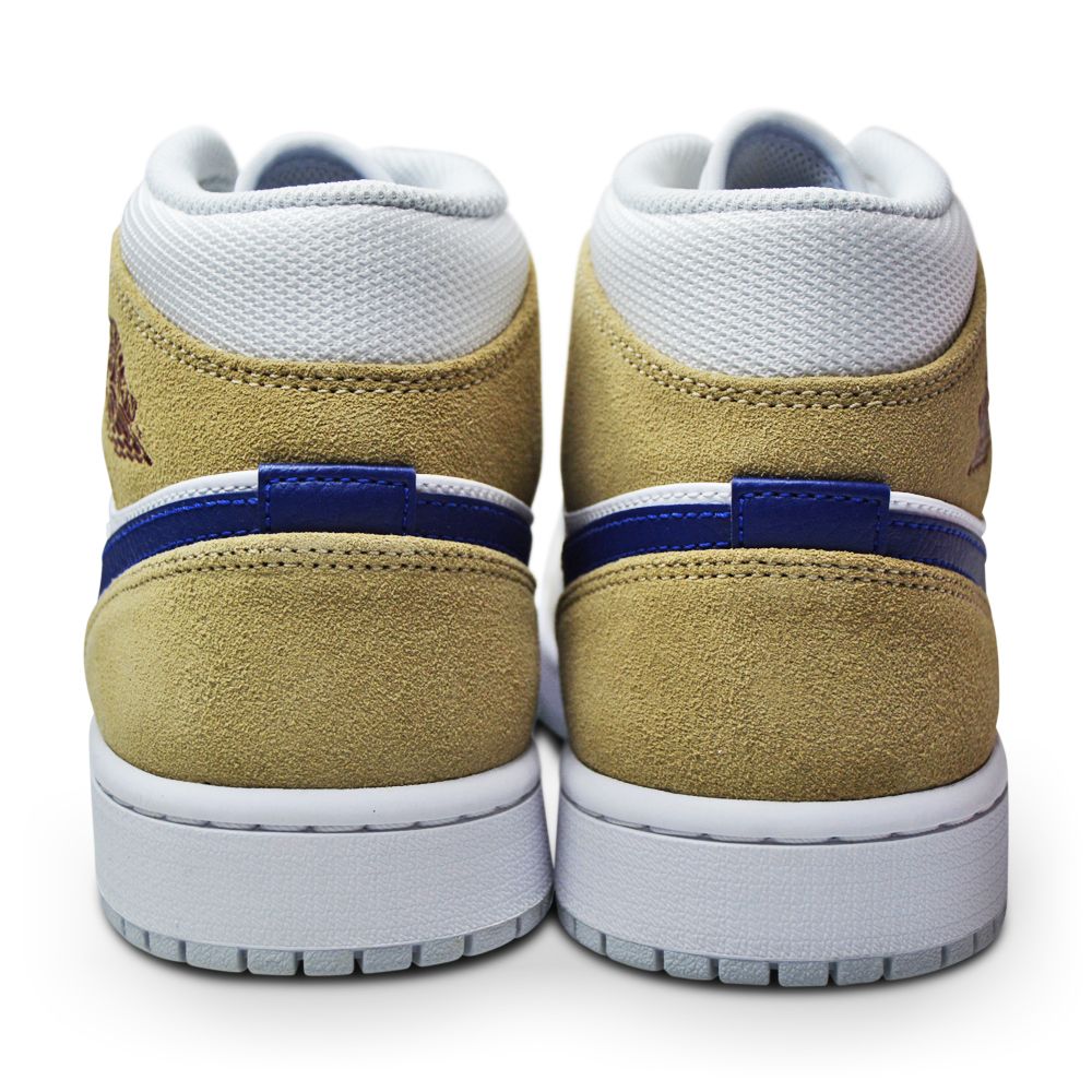 Mens Nike Air Jordan 1 Mid MeM2 - DO6726 100 - White Blue Void Team Red Khaki-Mens-Nike-sneakers Foot World