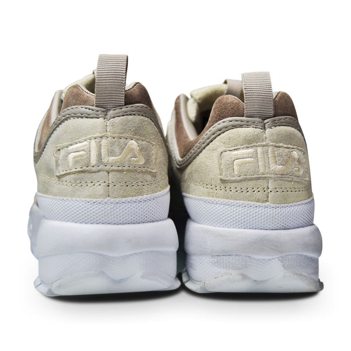 Womens Fila Disruptor II Script Distressed - 5FM00405-103 - White-Womens-Nike-Fila Disruptor II Script Distressed-607949529014-sneakers Foot World