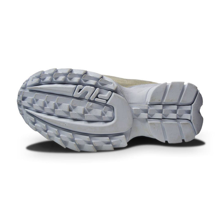 Womens Fila Disruptor II Script Distressed - 5FM00405-103 - White-Womens-Nike-Fila Disruptor II Script Distressed-607949529014-sneakers Foot World