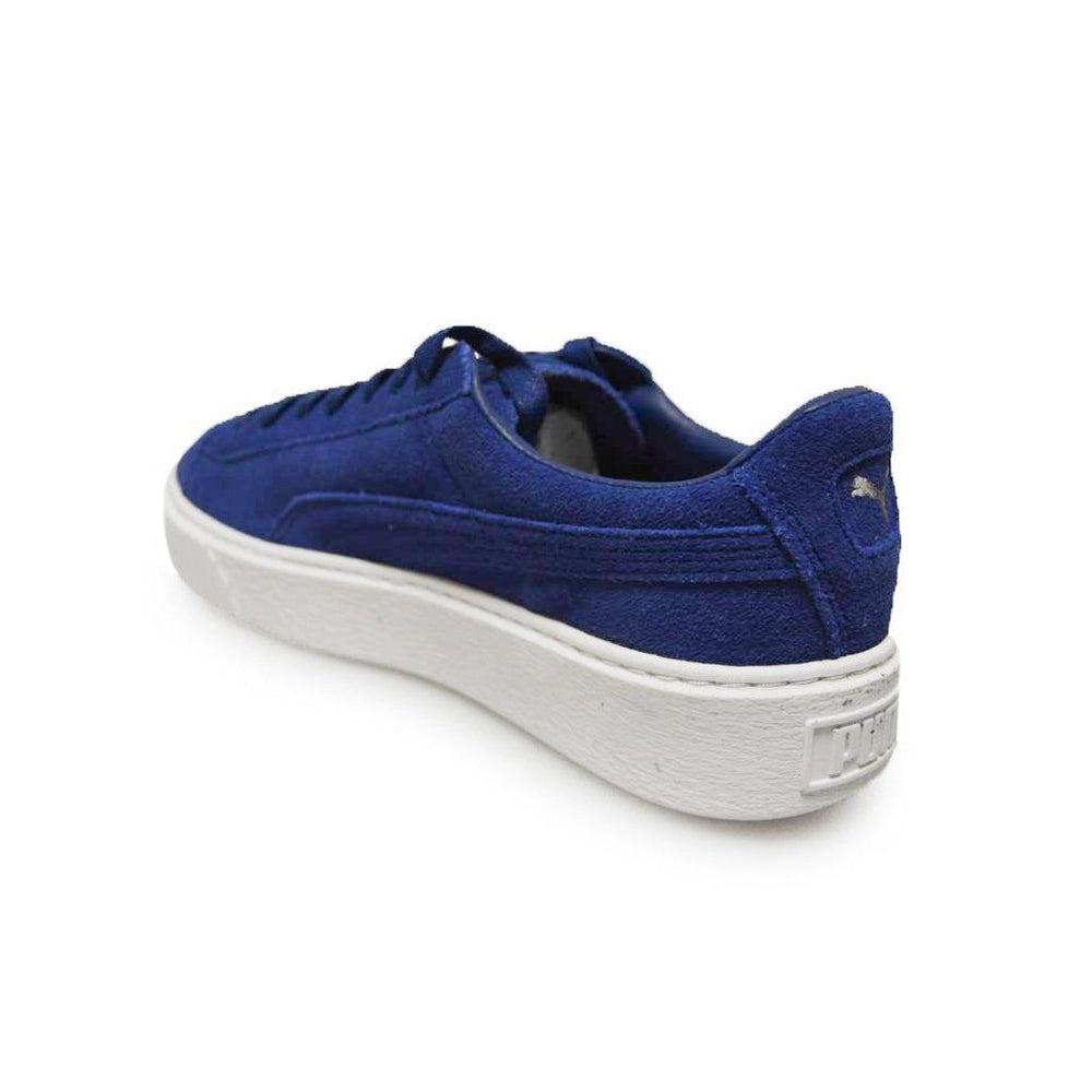 Womens Puma Suede Platform - 36222302 - Blue White Trainers-Air Force 1, Court, Puma, Puma Brands, Running Footwear-Foot World UK