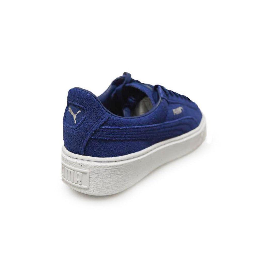 Womens Puma Suede Platform - 36222302 - Blue White Trainers-Air Force 1, Court, Puma, Puma Brands, Running Footwear-Foot World UK